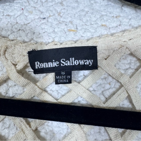 Ronnie Salloway Womens Cotton Open-Weave Fringed Vest Size S Boho Western - Picture 4 of 7